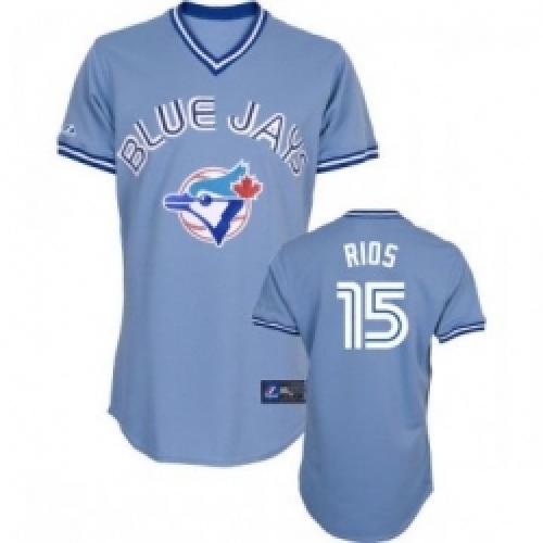 Designer Toronto Blue Jays 15 Alex Rios Light Blue MLB Jersey